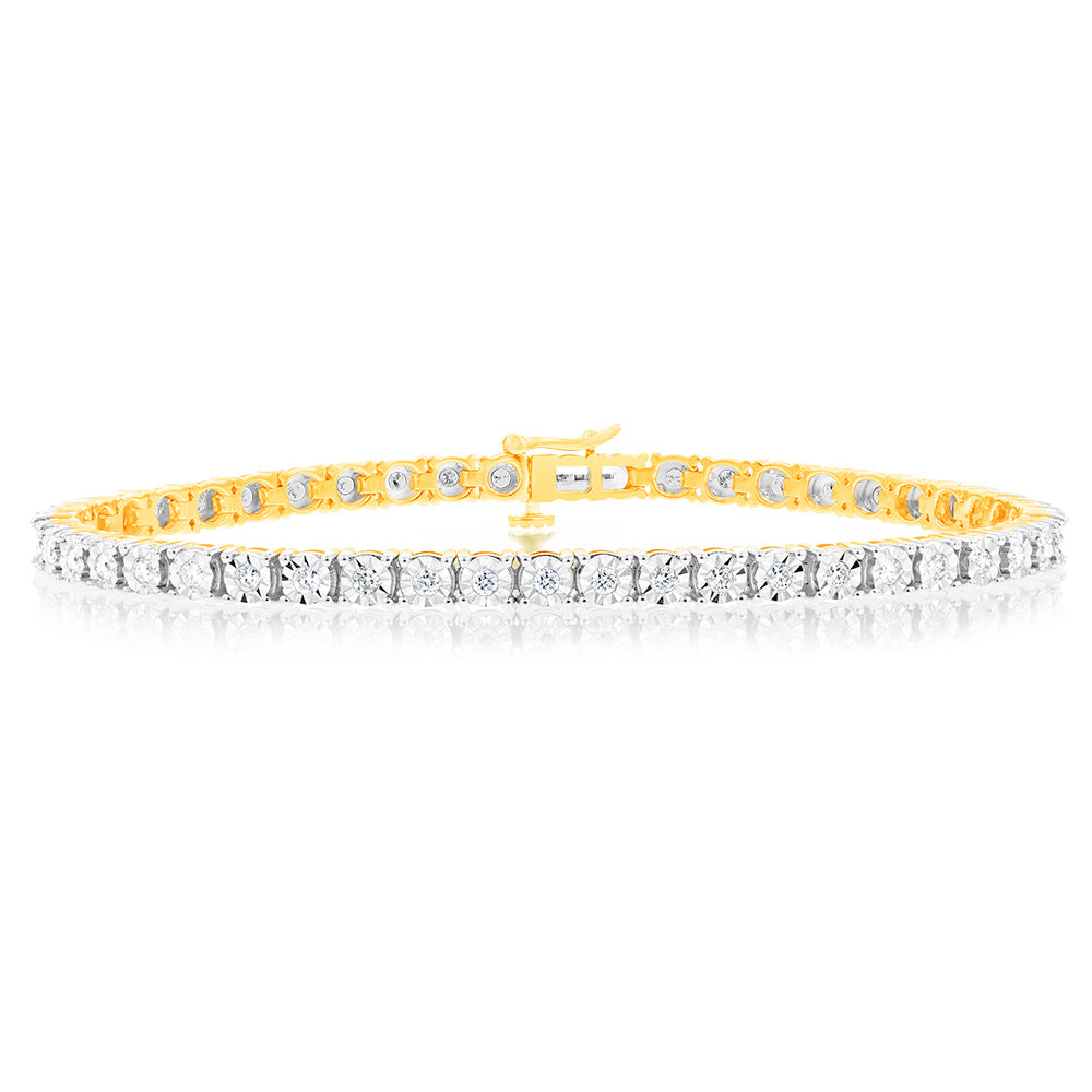 Love GOLD 9ct Yellow Gold Round CZ Tennis Bracelet | very.co.uk
